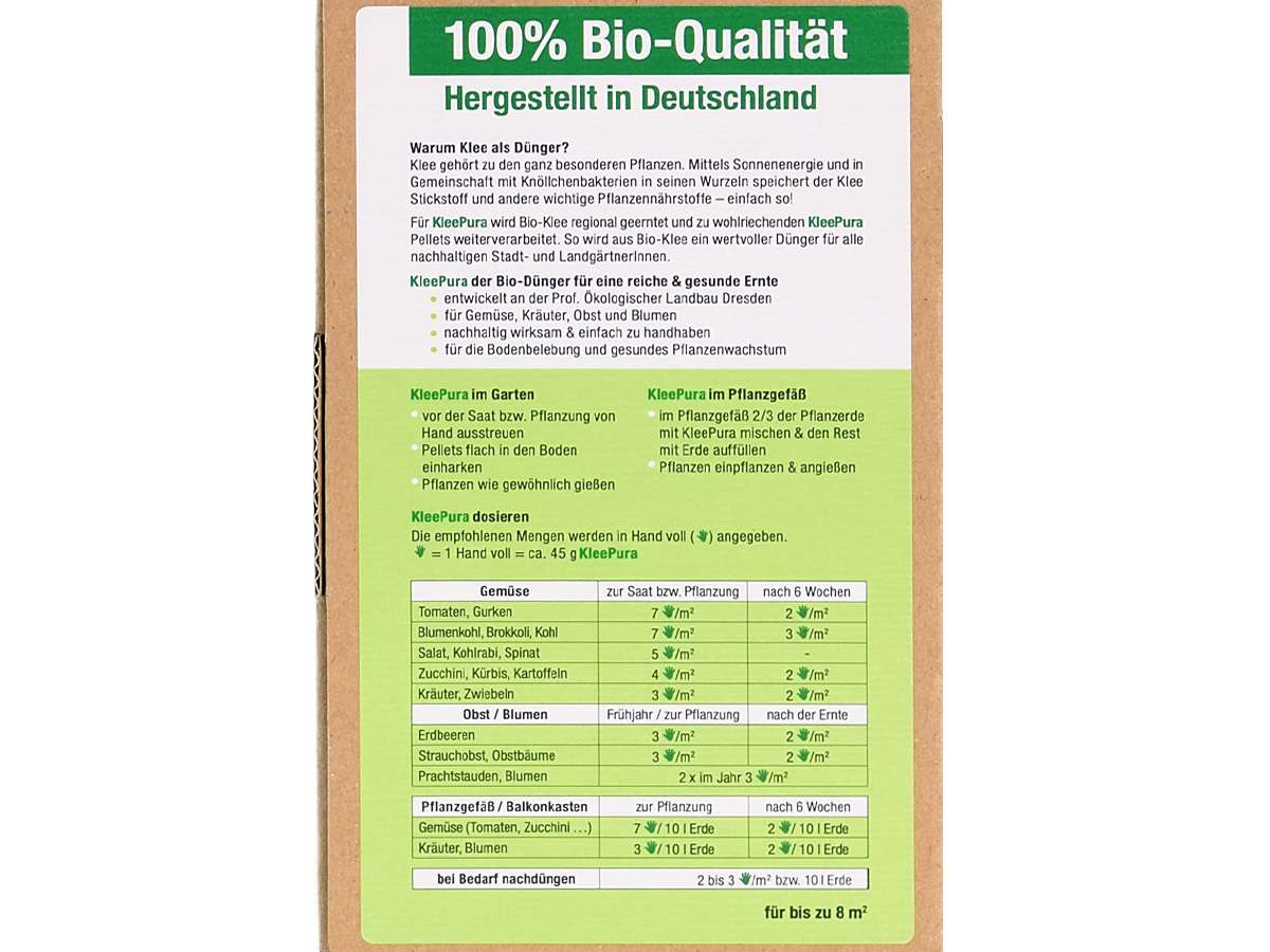 Dngepellets, Kleepura Bio-Dnger | Garten des Lebens  Samenfestes Saatgut